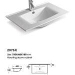 Νιπτήρας πορσελάνης – Προφίλ 2cm TORINO 75 Anthracite