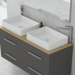 Πάγκος Ξύλου Θαλάσσης Honey Oak TORINO 120 Anthracite – 1