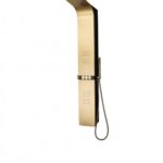 Gold wall-mounted handheld shower head with hose and bracket