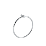 Silver hoop earring with a small latch closure seen from the side