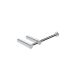 Chrome wall-mounted towel bar with three parallel cylindrical bars on a round end supports surface fence style