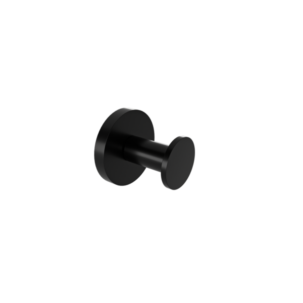 Black cylindrical cabinet pull with flat circular end caps