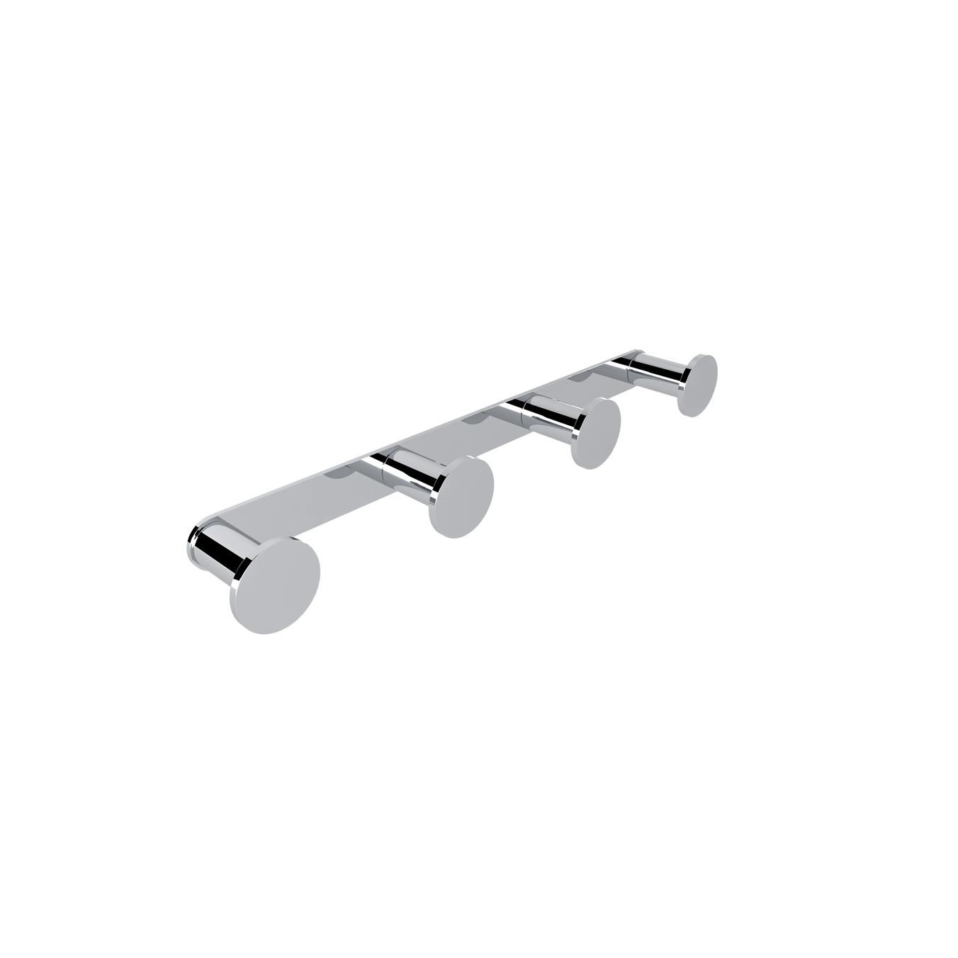 16_omicron_quadruple_robe_hook - Τσιντώνης Πλακάκια Chrome wall-mounted rail with four round knobs for hanging items